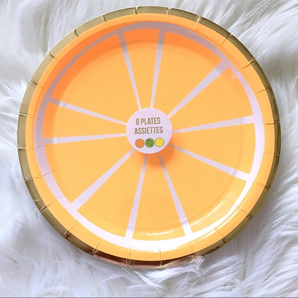 Meri Meri Citrus Paper Plates 8 piece